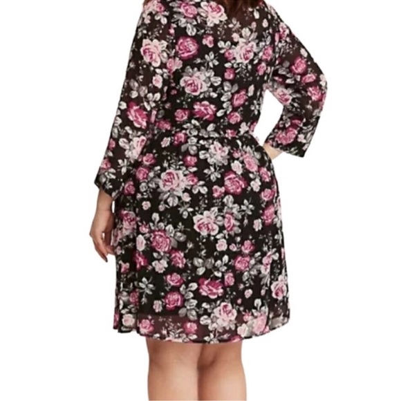 Torrid sheer chiffon black floral shirt dress size 2x - Picture 2 of 8